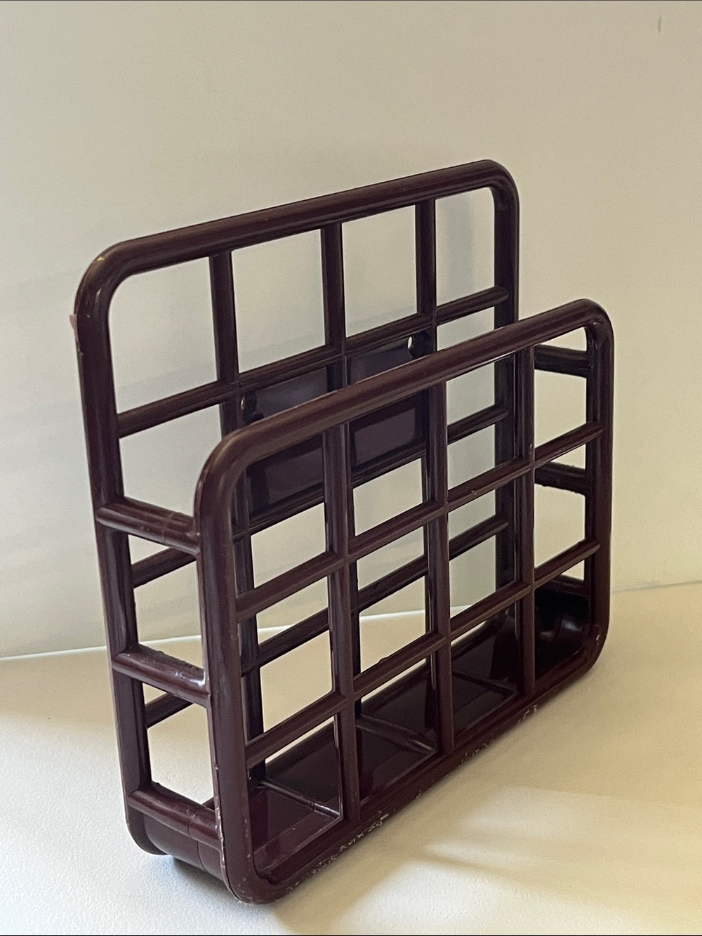 Vintage 1983 YAFFA Micro Catch-All Organizer Tan Plastic Wall Mount Desk Mail
